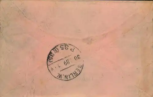 1889, BERLINER POSTGESCHICHTE, Rohpostumschlag, Vordruck
