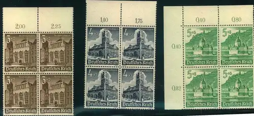 1940, Winterhilfe im postfrischen Rand- (Eckrand-)Viererblock. Michel 160,- +