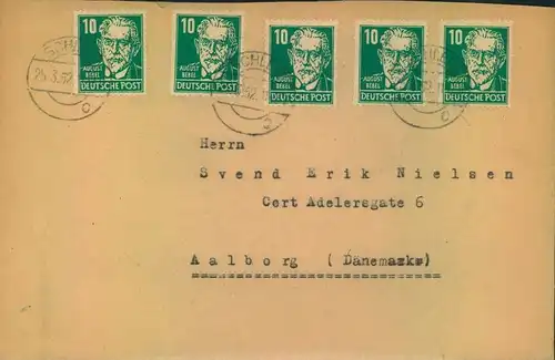 1952, Auslandbrief ab SCHLEIZ MeF, gelocht