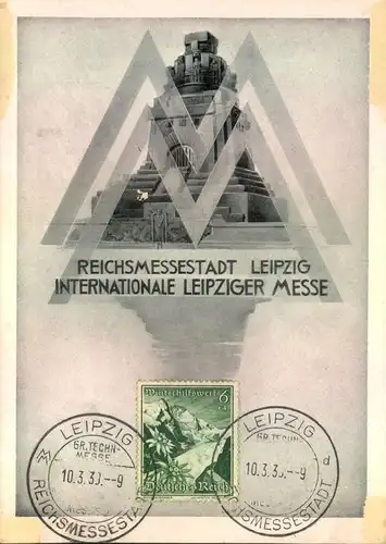 1937, Sonderkarte Leipziger Messe