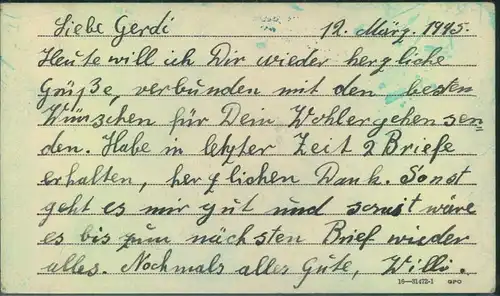 1945, Kriegsgefangenernbrief ab NEW YORK 22.3.45 ohen deutsche zensur als ""stummer Überralloer"" nach Berlin Lichtenber