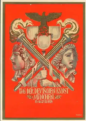 1939, Tag der Deutschen Kunst - München mit Marke und Sonderstempel.