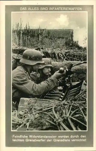 1941 ca. ""DAS ALLES SIND INFANTERIEWAFFEN"" Propagandakarte E. Gutjahr-Verlag