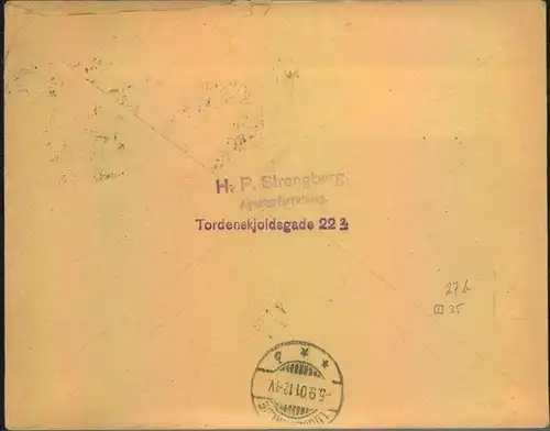 1891, registered letter from KOPENHAGEN with interesting ""R"" stamp and better franking by 16 Ore arms sent to LUCKENWA