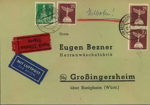 1957, Luftpost-Eilbrief