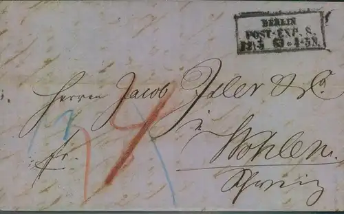 1863,  BERLINER POSTGESCHICHTE, BERLIN POST-EXP. 8