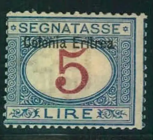 1903, 5 Lire blue, postage due stamp. Mlh with ful original gum.