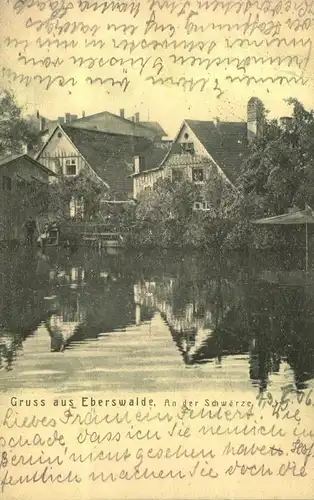 1922, Gruss aus EBERSWALDE nach Niederschönhausen (Berlin-Pankow)