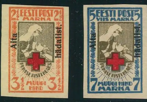 1923, Welfare imperforated lightly hinged - Michel No. 46/47 B, cv 300,- for mnh