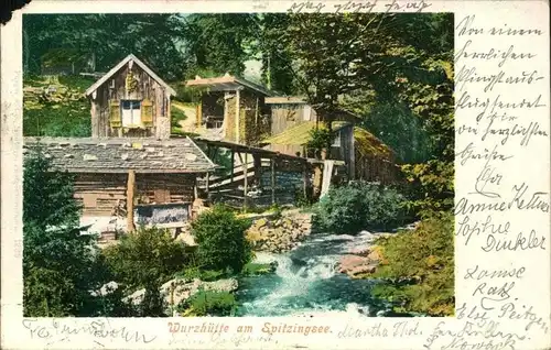 Posthilfsstellenstempel  Wurzhütte am Spitzingsee ; NEUHAUS b. SCHLIERSEE  1909