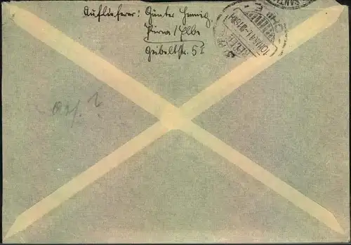 1941, Luftpost ab PIRNA COPITZ nach Santiago de Chile. Zensur Durchlaufstempel "Ae"