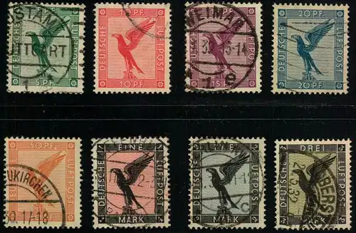 1926, Flugpostmarken komplett gestempelt. (Michel 170,-)