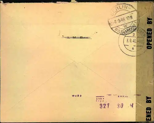 1946, Einschreiben ab FRANKFURT (MAIN) mit seltener Regionalzensur nach Berlin.