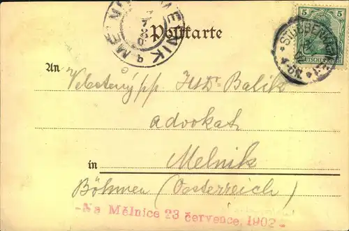 STUBBENKAMMER, besserer Saisonstempel 1902 auf Postkarte.