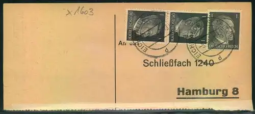 1942, Liebesgabenpaket Empfangsbestätigung ab EICHWALDE b. BERLIN