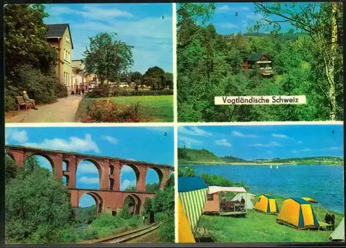 1974, Postkarte ab Reichenbach mit Absenderstempel ""Betirebskinderferienlager Helmut Just""