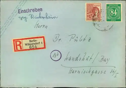 Einschreiben mit Rückschein ab BERLIN-WILMERSDORF