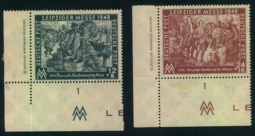 1949, Herbstmesse postfrisch aus der linken unteren Ecke mit Druckvermerk. An den Rändern gefaltet. Michel 65,-