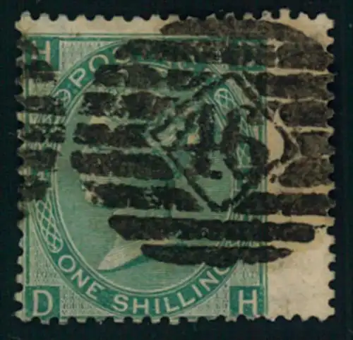 1865, 1 Shilling green margin (Michel Nr. 27, SG 101)