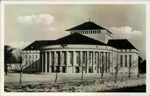 1938, Ak Gautheater Saarpfalz gelaufen mit Sonderstempel vom Ersttag.