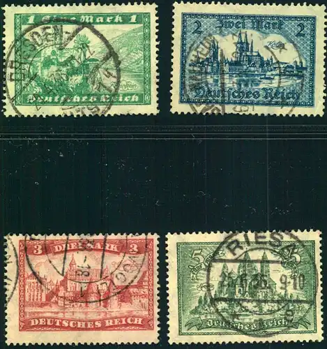 1924, Markwerte Bauwerke,gestempelt - Michel 364/367 , 35,-