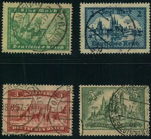 1924, Markwerte Bauwerke,gestempelt - Michel 364/367 , 35,-