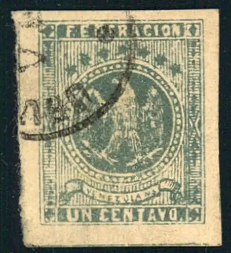 1863, 1 Centavo eagle in circle of pearls used with wide margins