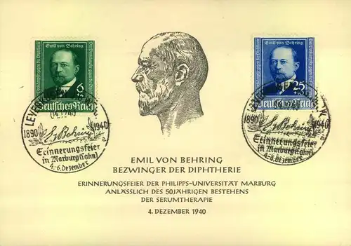 1940, EMIL VON BEHRING, special card