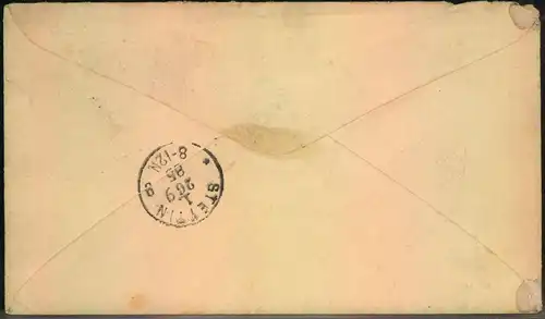 1885, 3 Cent stat. envelope shipletter ""Per Ems.!"" from New York to Stettin.