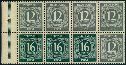 1946, Heftchenblatt 12 und 16 Pfg. mit Rand postfrisch.