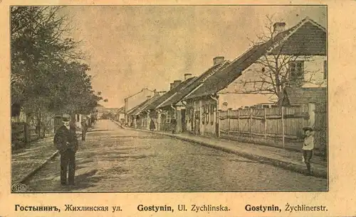 1915, GOSTNYN , Ul. Zychlinska, sent by German Feldpost