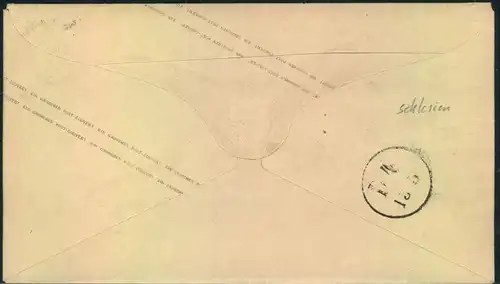 1873, ZIEGENHALS, nachverwendeter K1 auf 1 Groschen Brustschild Ganzsachenumschlag