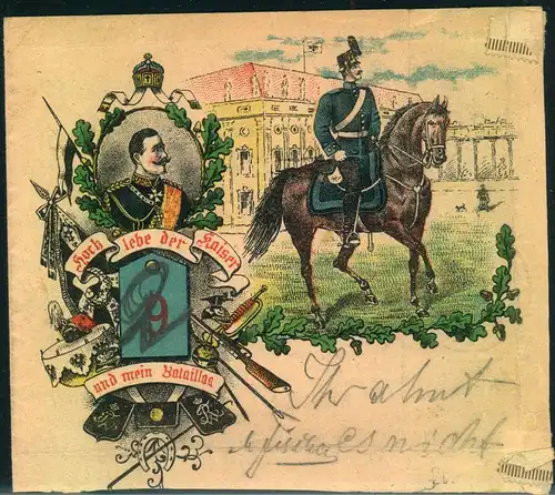 1898, selbst gebastelter Umschlag mit Kaiser-Bildnis ab Gotha.