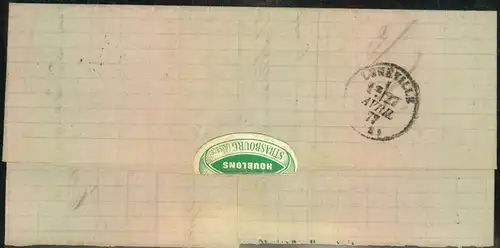 1883, Briefteil mit 20 Pfg. und besserrem Stempel STRASSBURG i. Els. E.B.P. 20