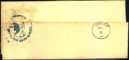 1874, Faltbrief mit 7 Kreuzer großer Brustschild ab GIESSEN ST.P.E.