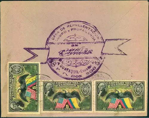 1938, nice advertising envelope from GUAYAQUIL to Germany, cow