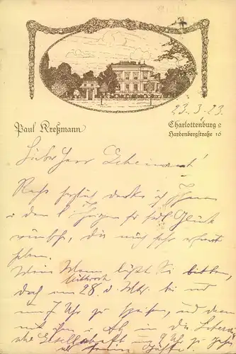 CHARLOTTENBURG 2, 1923, Hardenbergstrße 16, Paul Kreßmann, Hotel? Restaurant? Villa