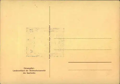 1952, 15 Fr. ""Tag der briefmarke"" auf Sonderkarte mit IMOSA Ersttagssonderstempel.