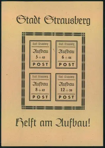 1945, Aufbaublock postfrisch.