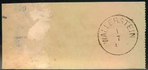 1880, Aufgabeschein über eine Postanweisung ab WALLERSTEIN.