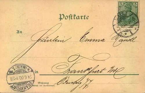 JOHANN GUTENBERG, Erfinder der Buchdruckerkunst, Papier, gelaufen 1900