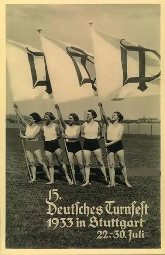 1933, 15. Deutsches Turnfest in Stuttgart, 22.-30. Juli, Turnerinnen des Turnerbundes Stuttgart, ungebraucht