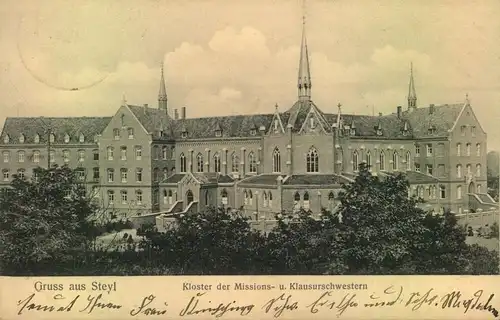 1908, STEYL, Kloster der Missions- u. Klausurschwestern, Stadtteil von Venlo, gelaufen