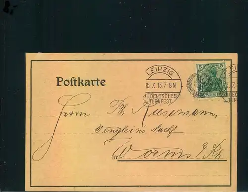 Auflösung: Stempelsammlung Deutsches Reich - LEIPZIG  XII. DEUTSCHES TURNFEST 1913