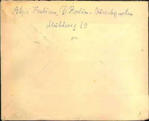 1951, 50 Jahre UPU als EF auf Brief ab BERLIN-KÖPENICK 1 - 15.1.51 nach USA.