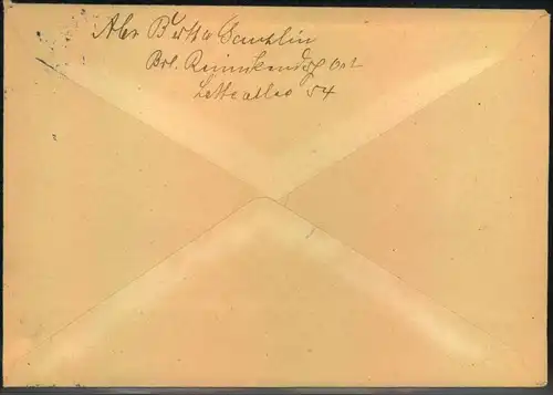 1949, Ortsbrief ab BERLIN-REINICKENDORF frankiert mit 10 Pfg. Goethe mit Plattenfehler I.