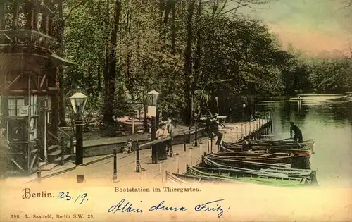 1901, Bootsstation im Thiergarten, gelaufen
