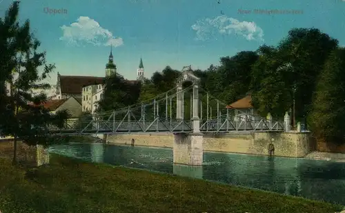 OPPELN, Oberschlesien - Neue Mühlengrabenbrücke, sauber ungebraucht