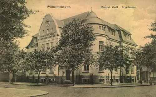 1917, WILHELMHAVEN, Kaiserl. Werft, Arbeiteramt - gelaufen per Feldpost mit Marinestempel.