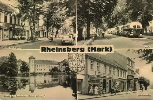 RHEINSBERG (MARK) ungebr, echt Foto, Str. d. Jugend, Markt, Schloß, Mühlenstr., Schloß-Konditorei, HO-Gaststätte